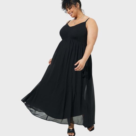 TORRID Maxi Chiffon Pleated Dress with Pockets - Picture 2 of 7